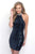 Blush - Sequined Short with Long Removable Skirt 7106 in Blue and Multi-Color