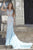 Janique 1514 - Lace and Tulle Floral Applique Flare Gown  in Blue