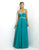 Blush - Shirred Sweetheart Chiffon A-Line Gown 9763 in Blue