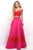 Blush - Vibrant Off-Shoulder Sleek A-Line Gown 5620 in Red and Pink