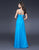 La Femme - Long Sweetheart Gown with Glittering Asymmetrical Strand 16446 In Blue