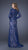 La Femme - Gorgeous Lace V-Neck A-Line Gown with Long Sleeves 19893 In Blue