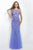 Blush - Embellished Bateau Neck Tulle Gown 11044 in Purple