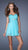 La Femme - Finely-Ruched Sweetheart A-Line Chiffon Cocktail Dress 19433 In Blue