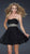 La Femme - Ruched Semi-sweetheart Empire Waist A-line Dress 16824 in Black and Gold