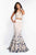 Blush - 11521 Halter Beaded Embroidered Tulle Mermaid Dress In Neutral and Multi-Color