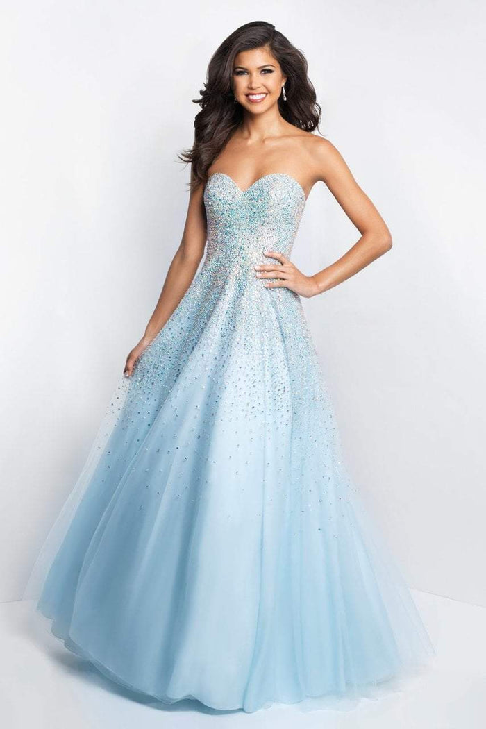 Blush - C1075 Beaded Sweetheart Ballgown In Blue
