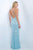 Blush - Sparkling Plunging Long Dress 7005 In Blue