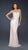 La Femme - Iridescently Patterned Sweetheart Sheath Gown 17369 In White