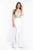 Blush - C1011 Crystal Beaded Halter Mermaid Dress In White