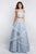 Blush - C1072 Two Piece Beaded Halter A-line Dress In Silver