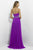 Blush - Strapless Embellished Long Dress 9710 in Purple