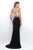 Blush - Two-Piece Illusion Halter Neck Jersey Dress 11261 in Black and Neutral