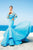 MNM Couture - 2338 Off-Shoulder Tiered Mermaid Gown in Blue