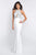 Intrigue - 401 Beaded Halter Sheath Dress In White