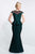 Blush - S2020 Illusion Jewel Neck Lace Mermaid Gown In Black and Green