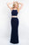 Intrigue - 435 Two Piece Embellished Sheath Dress In Blue and Silver