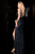 Scala - 48549 Sequined V-Neck Sheath Dress in Blue