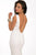 Deep V Neck and Open Back Long Jersey Dress with Train 22884