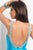 Blush - Ruched Sweetheart Sheath Cocktail Dress 9423 in Blue