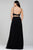 Two Piece Beaded Halter Top Chiffon Gown 33848