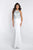 Blush - C1028 Multi-Colored Beaded High Halter Dress In White