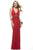 Janique - Beaded Chain  Deep V Neck Long Gown 7003