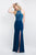 Intrigue - 439 Beaded Illusion Halter Sheath Dress In Green
