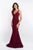 Blush - C1018 Crystal Beaded Back Mermaid Dress In Red
