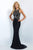 Halter Style Jewel Long Sheath Dress 11111