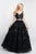 Blush - 5665 Sleeveless Sequined Ballgown In Black
