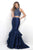 Two Piece Jewel Beaded Halter Top Mermaid Gown 11208