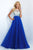 Blush - Beaded Halter Neck Chiffon Gown 11052 in Blue