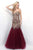 Blush - Gilded Scalloped Sweetheart Trumpet Gown 7107 in Red and Gold