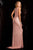 SCALA - 48670 Long High  Neck Dress with Side Slit in Blush