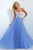 Blush - Embellished Sweetheart Chiffon A-Line Gown 11097 in Blue