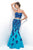 Blush - Ornate Lace Applique Sweetheart Trumpet Gown 7105 in Blue