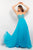 Blush - Strapless Sequined Long Dress 9587 In Blue