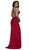 Deep V-neck Racerback Sheath Evening Gown
