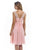 Alexia Designs - 4208 Lace Bateau Chiffon A-line Dress In Pink