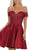 May Queen - MQ1634 Embellished Plunging Off-Shoulder A-line Dress