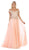 May Queen - MQ1626 Jeweled Applique Bodice Off Shoulder Gown In Pink