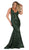 May Queen - RQ7746 Floral Sequined V-Neck Mermaid Gown In Green