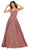 May Queen - RQ7751 V-neck A-line Gown with Cutouts In Purple