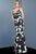 Jovani - 2250 Bedazzled Deep V-neck Trumpet Dress In Black and White