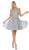 May Queen - MQ1614 Front Keyhole Halter Fit and Flare Cocktail Dress In Silver and Blue