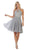 May Queen - MQ1646 Embroidered Halter A-line Dress In Silver
