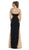 May Queen - MQ-1297 Gilt Lace Ornate Trumpet High Slit Prom Gown