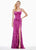 Ashley Lauren - 1400 Sleeveless Scoop Neck Crushed Velvet Long Dress In Pink