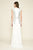 Tadashi Shoji - Shiny Embellished Sleeveless Trumpet Gown In White and Silver